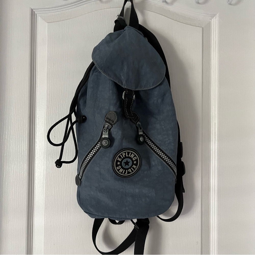 Kipling Blue Backpack Casual Drawstring Design - image 1